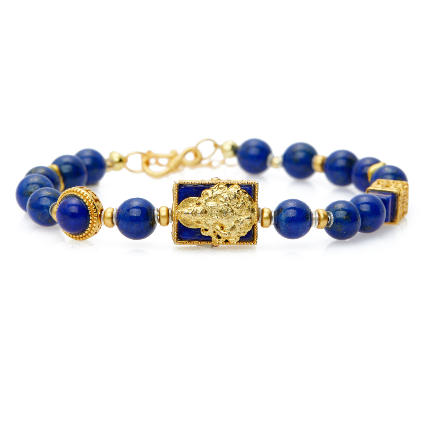 Divine Wealth: Lapis Lazuli & Buddha Bracelet