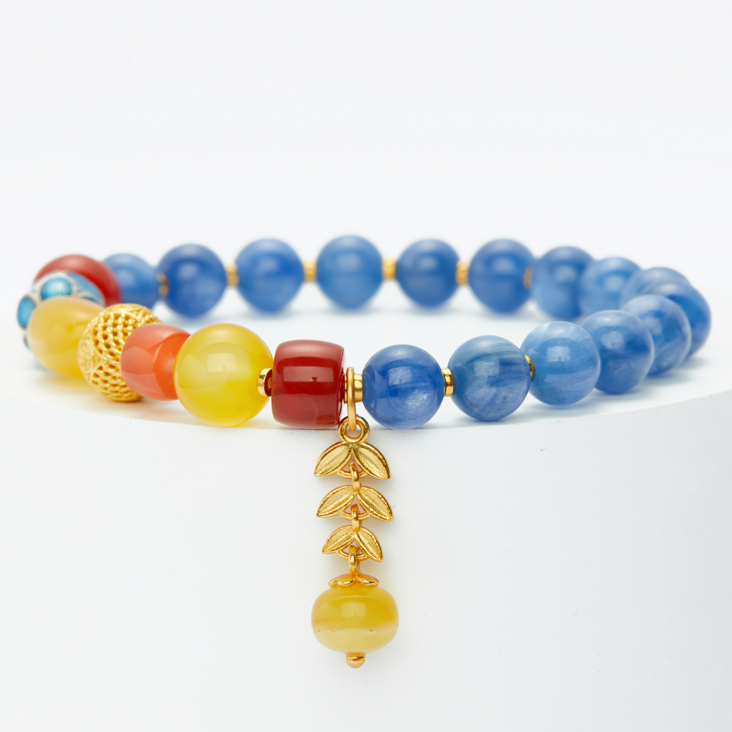 Bounty Aura: Blue Kyanite Wheat Bracelet